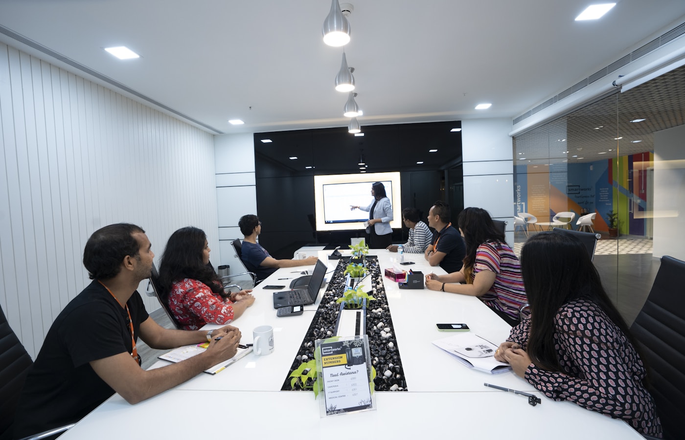 Team strategy meeting in the conference room