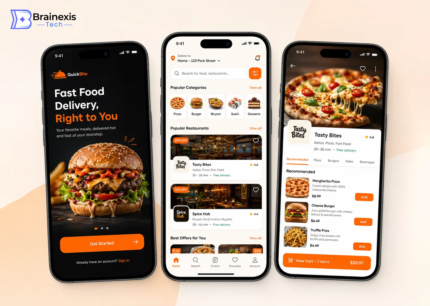Foodie Food Delivery Platform design mockup