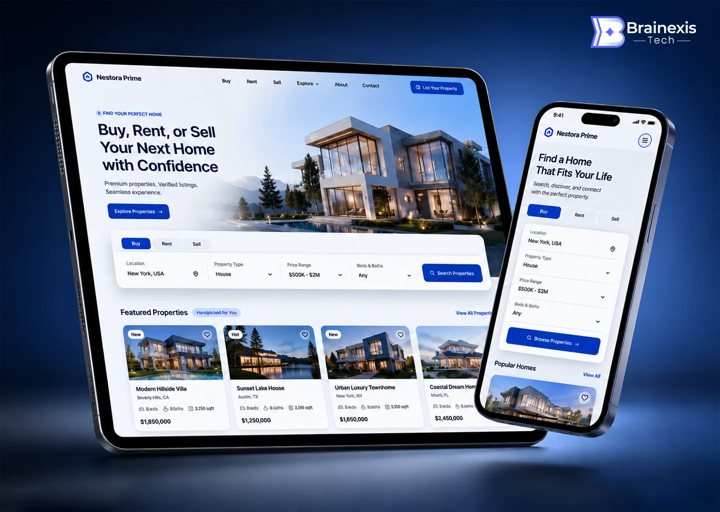 Havenora Real Estate Platform design mockup